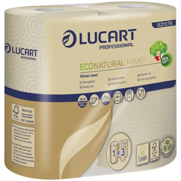 Kkkenrulle, Lucart T3 Natural, 2-lags, 33m x 24 rl