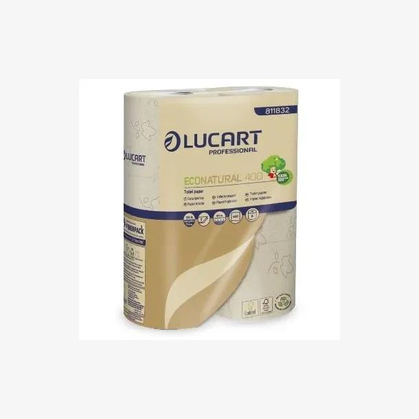 Lucart Toiletpapir EcoNatural 2-lag 44 m Genbrugsfiber 30rl